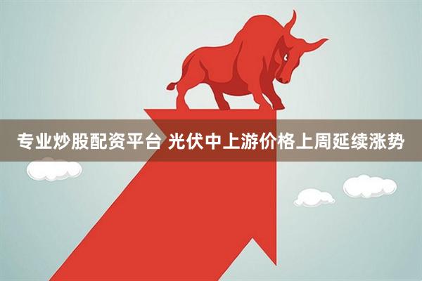 专业炒股配资平台 光伏中上游价格上周延续涨势